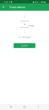 Dĺžka alarmu | DoseControl App